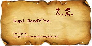 Kupi Renáta névjegykártya